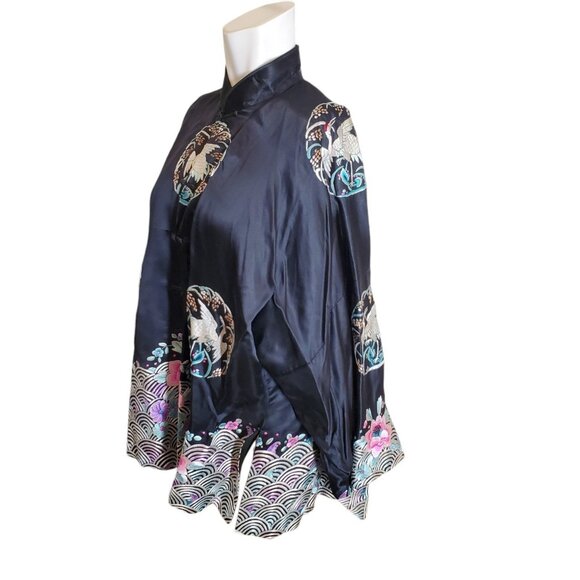 Antique Vintage Handmade Chinese Silk Kimono Jacket Blouse Robe Sz O/S - Picture 4 of 8